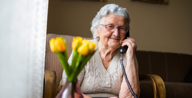 elderly lady on the phone