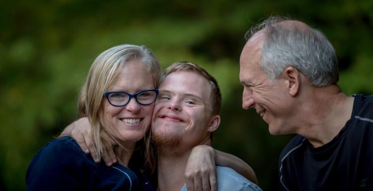 Mother, father and special needs son