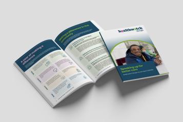 Mock up of the annual report includes a front page and 2 inner pages