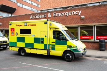 hospital and ambulance
