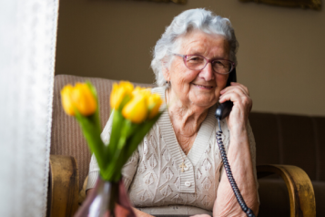 elderly lady on the phone