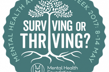 Surviving or Thriving Logo from Mental Health Awareness Week in 2017