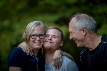 Mother, father and special needs son