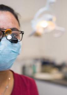 Smiling dentist with mask Smiling dentist with mask