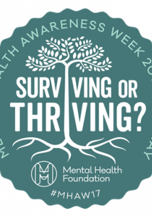 Surviving or Thriving Logo from Mental Health Awareness Week in 2017