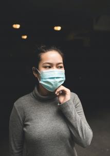 Lady with face mask Lady with face mask